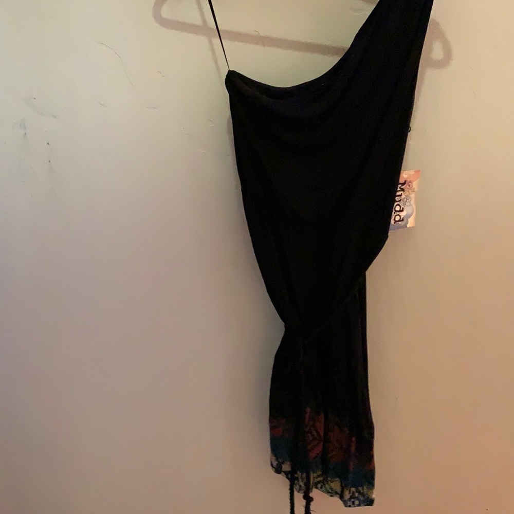 One shoulder Mudd dress with tie
